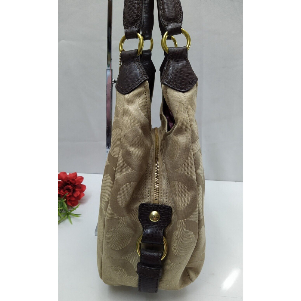 Coach Maggie Madison Signature Brown Canvas Leather 3 Compartments Shoulder Bag - Picture 6 of 15